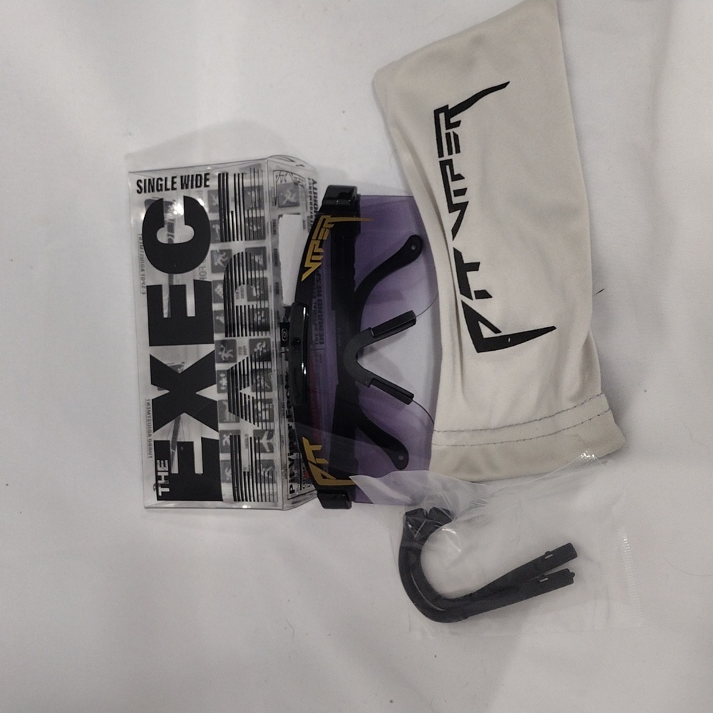 NIB Pit Viper The Exec Fade Single Wide Black And Purple Mens Sunglasses